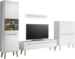 INOSIGN Wohnwand "Torge, Anbauwand, Schrankwand, Mediawand, Wohnzimmer-Set", (Set, 4 St.), enthält 1 Vitrine, 1 Lowboard, 1 Highboard + 1 Wandboard, 360 cm breit