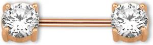 Adelia´s Brustwarzenpiercing "Piercing Brustpiercing", Mit zwei gefassten, runden, klaren Steinen 5 mm Ø