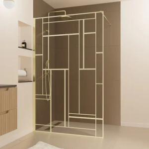 Marwell Walk-in-Dusche "Gallery", mit goldenen Siebdruck
