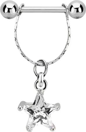 Adelia´s Brustwarzenpiercing "Piercing Brustpiercing", Anhänger mit einem Stein-Stern