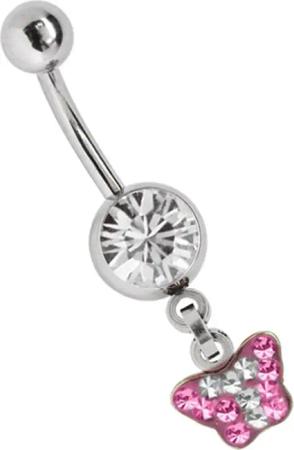Adelia´s Bauchnabelpiercing "Piercing  Piercing Bauchnabelpiercing", 316l Stahl Piercing Banane Multistrass Schmetterling