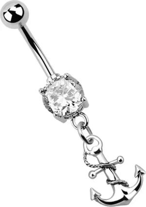 Adelia´s Bauchnabelpiercing "Piercing Piercing Bauchnabelpiercing", 316l Stahl Banane - Anhänger mit Anker