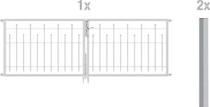 Alberts Zaundoppeltür "Madrid", Breite: 300cm, in verschiedenen Höhen