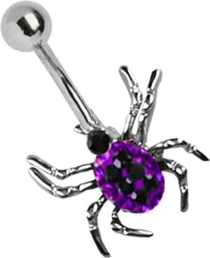 Adelia´s Bauchnabelpiercing "Piercing Piercing Bauchnabelpiercing", Titan Bauchnabel Piercing Banane Spinne mit Steinen