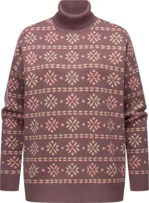 Ragwear Stehkragenpullover "Danika Organic", Damen Pullover mit winterlichem Muster-Print