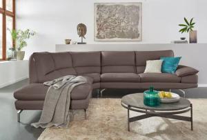 CALIA ITALIA Ecksofa "Dave, italienisches Designsofa L-Form, erstklassiger Sitzkomfort", Ottomane wahlweise links oder rechts, in zwei tollen Lederqualitäten