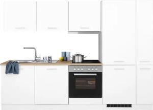 KOCHSTATION Küchenzeile "KS-Visby", mit E-Geräte, 270 cm, inkl. Kühl/Gefrierkombination und Geschirrspüler