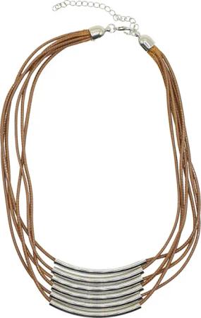 COLLEZIONE ALESSANDRO Kette mit Anhänger "Elena", 6-reihige Kette aus feinen Bändern