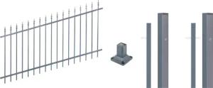 Alberts Metallzaun "Chaussee verstellbar", Höhe: 100 cm, Gesamtlänge: 4 - 10 m, zum Aufschrauben
