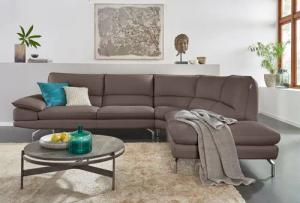 CALIA ITALIA Ecksofa "Dave, italienisches Designsofa L-Form, erstklassiger Sitzkomfort", Ottomane wahlweise links oder rechts, in zwei tollen Lederqualitäten