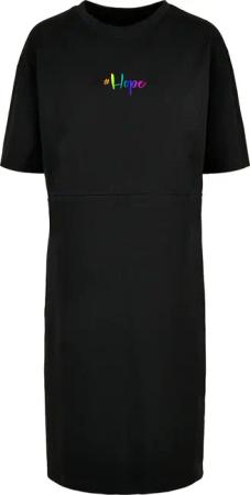 Merchcode Shirtkleid "Merchcode Damen Ladies Hope Rainbow Oversized Slit Tee Dress", (1 tlg.)