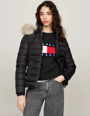 Tommy Jeans Curve Steppjacke "TJW BASIC HOODED DOWN JACKET EXT", mit Kapuze, in Großen Größen, mit Kapuze