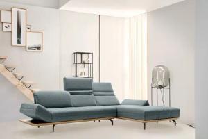 Creation BY ROLF BENZ Ecksofa "CR.420, Designecksofa, L-Form", in 2 Qualitäten, Holzrahmen in Eiche Natur oder Nußbaum, Breite 313 cm