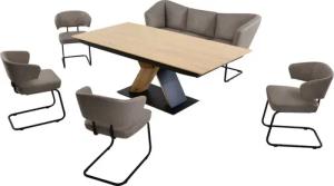 K+W Komfort & Wohnen Essgruppe "Mikkado Tube", (6 tlg.), 4 Freischwinger und ein Funktionsesstisch