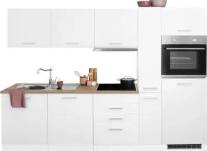 KOCHSTATION Küchenzeile "KS-Visby", mit E-Geräten, Breite 270 cm inkl. Kühlschrank und Geschirrspüler