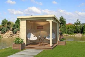 LASITA MAJA Gartenhaus "Unterstand/Lounge Buffalo 275", Unterstand / Lounge 28mm, Fundamentmass 2750x2750, Naturbelassen