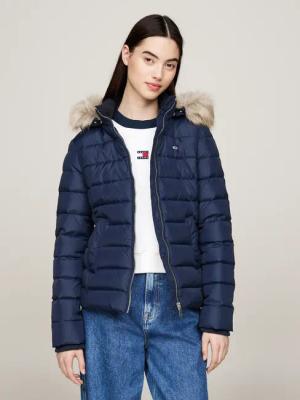 Tommy Jeans Curve Steppjacke "TJW BASIC HOODED DOWN JACKET EXT", mit Kapuze, in Großen Größen, mit Kapuze