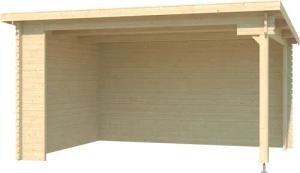 LASITA MAJA Gartenhaus "Unterstand Columbus", Unterstand / Lounge 34mm, Fundamentmass 4250x3000, Naturbelassen
