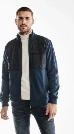 STREET ONE MEN Sweatjacke, mit Stehkragen