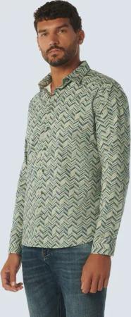 NO EXCESS Langarmhemd, mit Alloverprint und Stretch