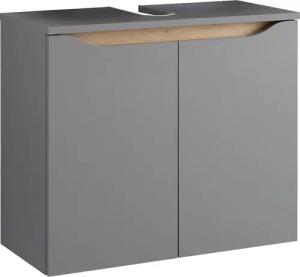 Saphir Waschbeckenunterschrank "Quickset Unterbeckenschrank, 60 cm breit, 2 Türen", Waschbeckenschrank mit Siphonausschnitt, ohne Waschbecken, grifflos
