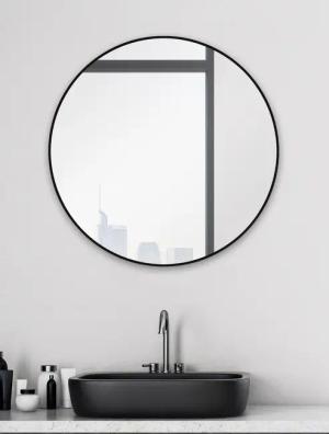 Talos Badspiegel "Black Circle", (Komplett-Set), Durchmesser: 60 cm