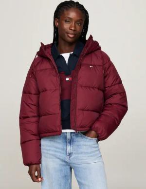 Tommy Jeans Curve Steppjacke "JW ASPEN PUFFER EXT", mit Kapuze, mit hochschließendem Kragen, Kapuze, Leistentaschen