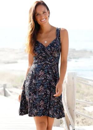 Vivance Jerseykleid, mit Alloverdruck in Wickeloptik, Sommerkleid, Strandkleid