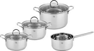 CS Koch-Systeme Topf-Set "Trier", Edelstahl, (Set, 7 tlg., je 1 Fleischtopf Ø 16/20/24 cm, 1x Stieltopf Ø 16 cm), Induktion