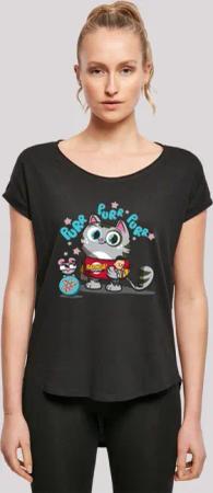 F4NT4STIC T-Shirt "Long Cut Shirt Big Bang Theory Bazinga Kitty", Damen,Premium Merch,Lang,Longshirt,Bedruckt