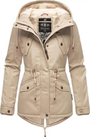Marikoo Winterjacke "Manolya", mit Kapuze, stylischer Kurzmantel mit weichem Teddyfell-Futter