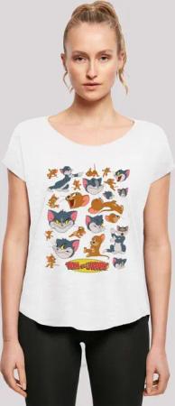 F4NT4STIC T-Shirt "Long Cut T-Shirt Tom and Jerry TV Serie Many Faces", Damen,Premium Merch,Lang,Longshirt,Bedruckt