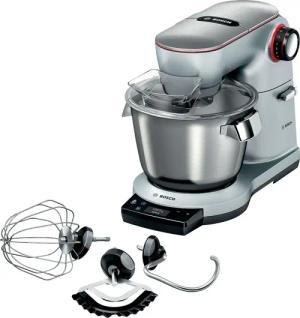 BOSCH Küchenmaschine "Serie 8 MUM9AX5S00, integr. Waage & Timer, Automatikprogramme, silber", Edelstahlschüssel, Knethaken/Rühr-/Silikonbesen, spülm.fest