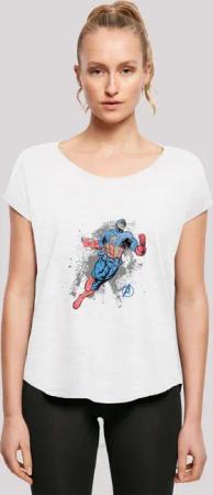 F4NT4STIC T-Shirt "Marvel Avengers Captain America Splash", Damen,Premium Merch,Lang,Longshirt,Logo Print