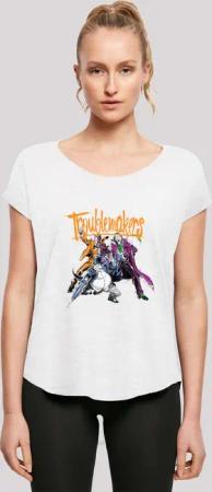 F4NT4STIC T-Shirt "Long Cut T-Shirt DC Comics Batman Troublemakers", Damen,Premium Merch,Lang,Longshirt,Bedruckt