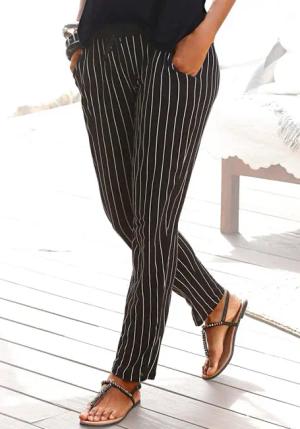Buffalo Strandhose, mit Streifendruck, bequeme Schlupfhose, Jerseyhose
