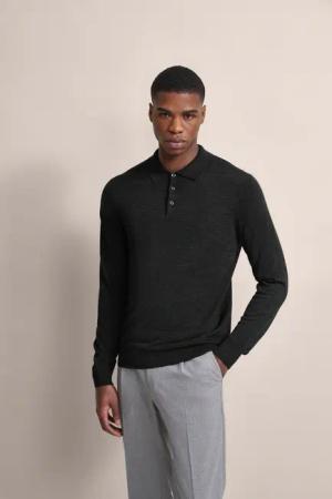 bugatti Langarm-Poloshirt, in moderner Optik
