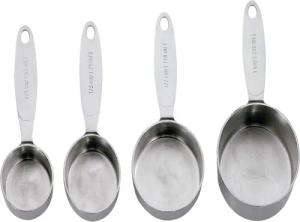 Cuisipro Messlöffel, Edelstahl, (Set, 4 St., 4 ineinderstapelbare Edelstahl-Messbecher)