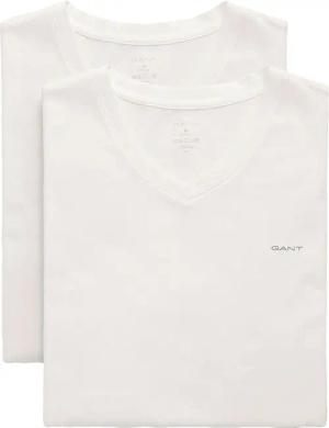 Gant Unterziehshirt "V-NECK T-SHIRT 2-PACK", (Packung, 2 St., 2er), mit Markenlabel auf der Brust
