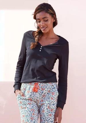 LASCANA Pyjamaoberteil, aus Rippstrick