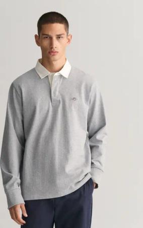Gant Rugbyshirt "REG SHIELD HEAVY RUGGER", mit Logostickerei auf der Brust