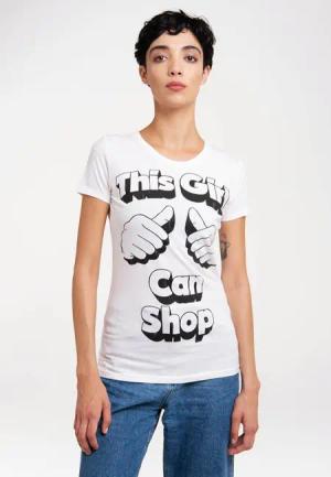 LOGOSHIRT T-Shirt "This Girl Can Shop", mit witzigem Statement-Print