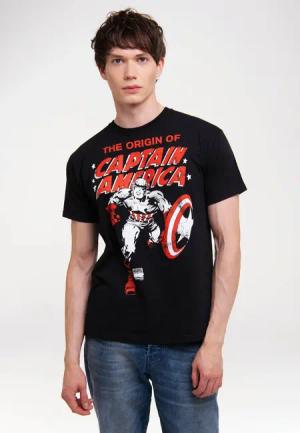 LOGOSHIRT T-Shirt "The Origin Of Captain America", mit lizenziertem Print