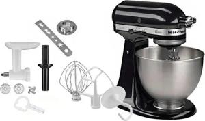 KitchenAid Küchenmaschine "5K45SSEOB ONYX BLACK", Gratis Fleischwolf/Spritzgebäckvorsatz (Wert ca. 129,-UVP)