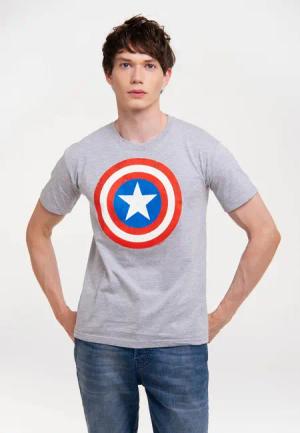 LOGOSHIRT T-Shirt "Marvel Comics - Captain America Logo", mit lizenziertem Print