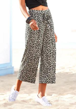 LASCANA Culotte, (mit Bindegürtel), und Alloverdruck, 7/8-Länge, elastischer Bund, Sommerhose