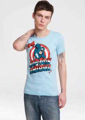 LOGOSHIRT T-Shirt "Captain America", mit Retro-Frontprint