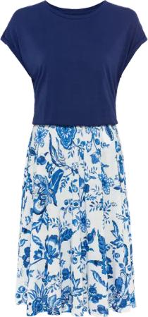 LASCANA Sommerkleid, mit bedrucktem Rock, T-Shirtkleid, Strandkleid