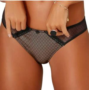 LASCANA Slip, mit hübscher grafischer Spitze