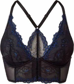 Gossard Longline-BH Lace Longline V-Bügel BH mit Frontverschluss Black/ Electric 80 D (Longline BH, 1-tlg., Spitze/Netz)